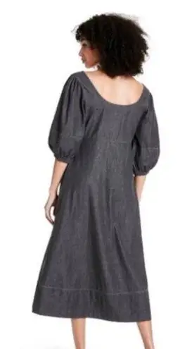 Target Rachel Comey x  Gray Chambray Puff Sleeve Relaxed Midi Dress womens 2 new