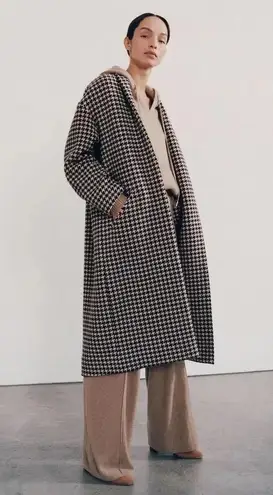 NILI LOTAN Houndstooth Kidman Coat Brown Size L