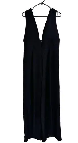 Helsi Zoe Black Plunge Neck Wide Leg Jumpsuit Size XL New