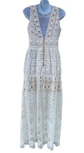 NWT IVIVI In Lace of Emergency Midi white lace Dress