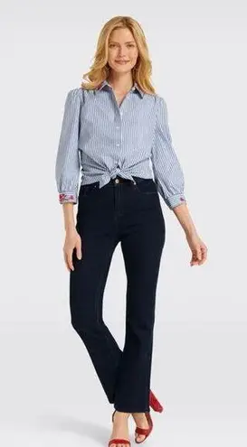 Draper James High Waist Denim Flare Jeans Dark Wash Size 27 NEW