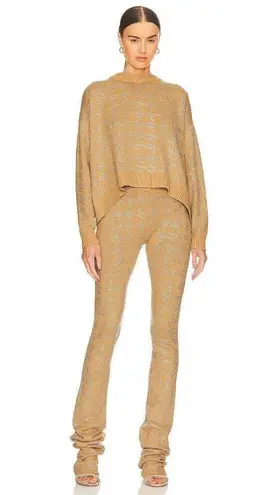 retrofete Desiree Pants in Caramel Silver Houndstooth Medium New Womens Knit Tan