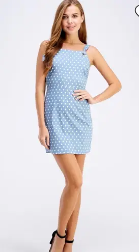 LUNIK BLUE POLKA DOT DRESS