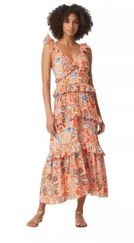 MISA Los Angeles NWT Olivia Rubin Rex Morrison Dress in Tangerine Flora Size S