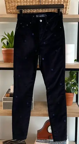 Boden USA Boden High-Rise Velvet Super Skinny Dot Embroidered Pant, 4