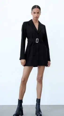 ZARA  Belted Blazer Black Dress