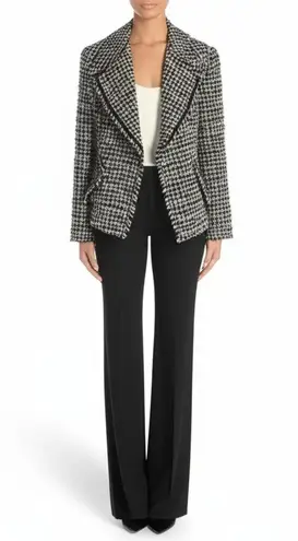 Coldwater Creek Women's Black White Boucle Asymmetrical Jacket Size 14