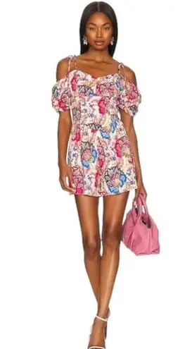 MISA Los Angeles Ruchika Floral Puff Sleeve Romper Size XS NWT