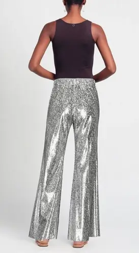 Forte Forte Encanto Fil Coupe Lurex Flare Pants Estrella Silver Womens Size 00 U