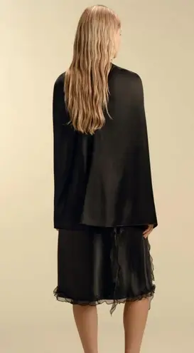 Marina Moscone faux leather Twist Capelet NWT Black