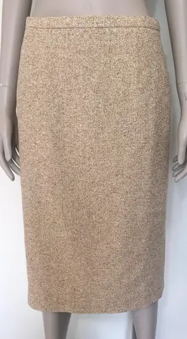 Escada Cashmere Blend Pencil Skirt Tan Size M