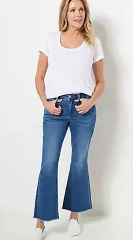 NYDJ Ava Daring Ankle Flare Fray Hem Jeans Size 16 Foundry