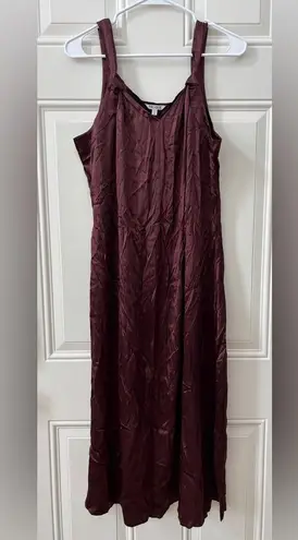 Nic+Zoe NWT Elevated Slip Dress Size XL Redwood Satin Midi Sheath Sleeveless