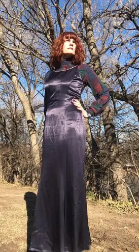 Gunne Sax Vintage Navy Blue Maxi Dress