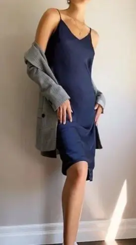 NEW/NWT Wilfred Only Total Eclipse Navy Blue Slip Dress Size Large Aritzia