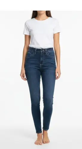 Ymi Jeans Women's Dark Blue Wash Sky High Skinny Modern Chic Size 7