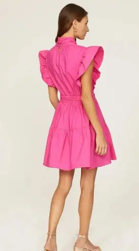 Derek Lam  10 Crosby Finne Ruffled Wrap Tiered Mini Dress in Pink 38 Womens