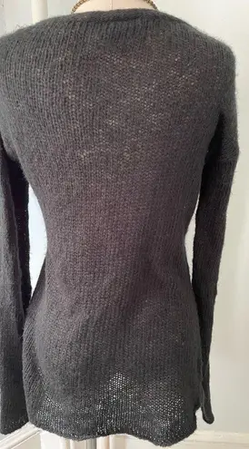 Wooden Ships  Gray Sweater Cross Over Front Mohair Wool Long Sleeve Small/Medium