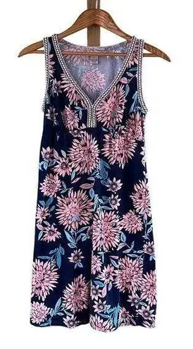 Lucky Brand  Navy And Pink Floral Sleeveless Mini Dress Size S