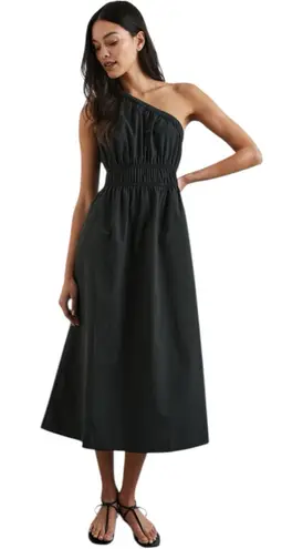 Rails NWT Selani Black One Shoulder Cotton Poplin Midi Dress Pockets Size XL - Image 1