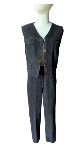 Kathy Ireland Y2K Vintage Corduroy Vest & High Waisted Pants by  set size Medium