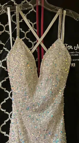 Primavera Couture Primavera Sparkling White Long Dress