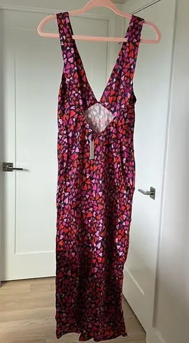 NWT Rumored Sunset Strip Midi Dress Pink Red Heart | Date Night Valentine’s Day
