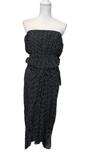 Malia Mills Joan Strapless Polka Dot Maxi Dress Black Women’s Size 6 New
