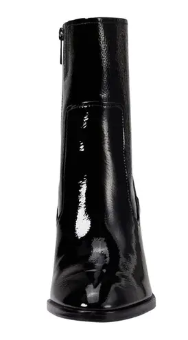 Donald Pliner NEW Leather BOOTIE ANKLE BOOT 9.5 Womens Black Crinkle Patent Shoe