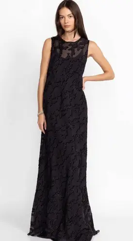 Johnny Was NEW! Black Label FLOWER JACQUARD MAXI DRESS Black Maxi Size Small NWT