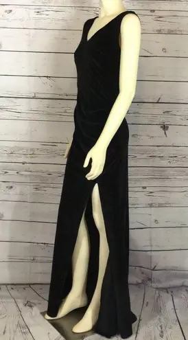 Miss ord Sexy Formal Velvet High Split Ruched Long Bodycon maxi dress size XL