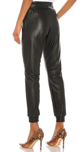 Commando Black Faux Leather Vegan Joggers XS