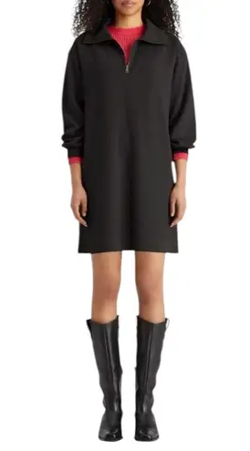 Scotch & Soda Oversized Sweater Sweatshirt Dress with Zipper Black Size L