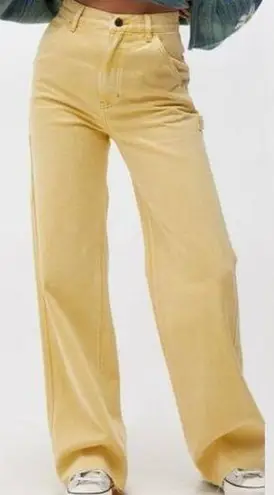 PacSun  Ultra High Rise Flare Carpenter Yellow Jeans Size 23