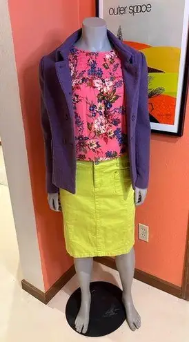 Chartreuse jean midi skirt size 8 Tribal Brand