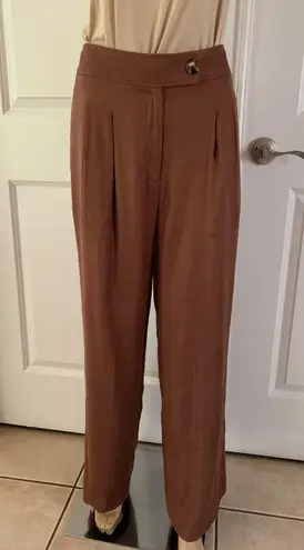 Elie Tahari Linen Blend Wide Leg Pants