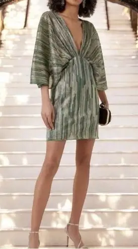 ROTATE Birger Christensen Ester Dress in Fern Green size 32 US 0 NWT