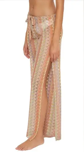 Becca Virtue Crochet Striped Pants Swim cover up, size medium, $88