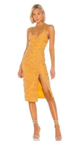 Lovers + Friends  Saba Midi Dress in Goldenrod Yellow