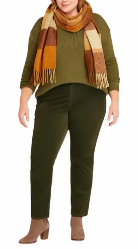 Coldwater Creek Corduroy Pants Mid Rise Stretch Olive Green Women’s Size 18W