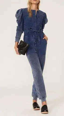 Ulla Johnson $445 Sadie Puff-Sleeve Jumpsuit | Indigo Acid | FR 34 US 2