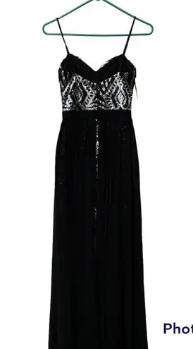 City Studio Black Silver Sequin Mini Dress With Train Formal Prom Homecoming Size undefined