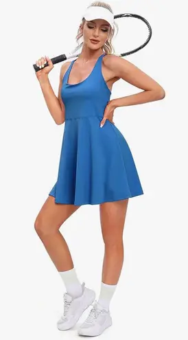 Heathyoga Womens Tennis Dress with Shorts Underneath Workout Dress with Built-in Bra Athletic Dresses Golf Dress Exercise Dress