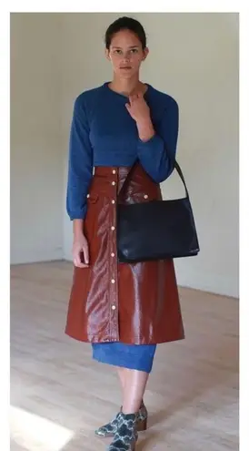 Samuji Roberta Blue Sweater Midi Dress Large Knit Long Sleeve Oversized Yarn