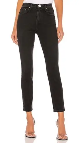 GRLFRND Karolina High Waist Slim Straight leg Jeans Black Size 24