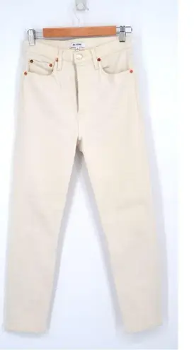 RE/DONE Orginals 90s High Rise Ankle Crop Jeans in Vintage White Women's 26