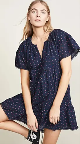 DRA Gianna Dress In Navy Cherry size Medium $145 Blue