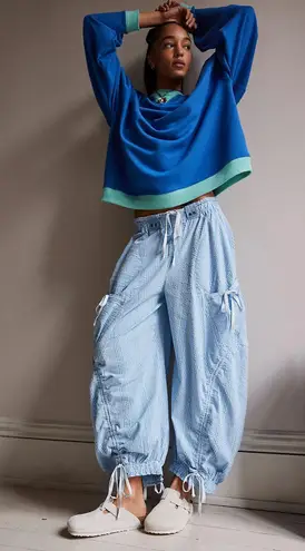 Free People Blue Outta Sight Parachute Pants