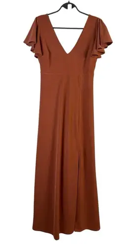 Birdy Grey Hannah Dress Medium Terracotta Fall Wedding Boho Bridesmaid Gown Long