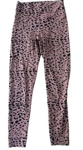 Beach Riot Sport Legging Pink Leopard Print High Waist Size Large Active Workout